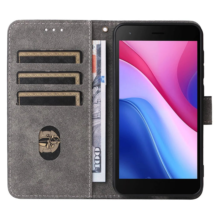 For ZTE Blade A35 Lite / A35 Core Wallet Case RFID Blocking PU Leather Cover Stand View - Black - 2
