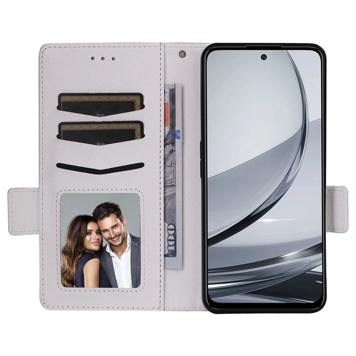 For ZTE nubia Focus Pro Case with Wrist Strap Litchi Texture PU Leather Wallet Phone Cover - White - 2