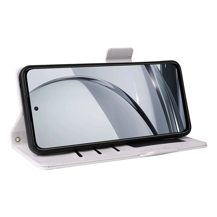 For ZTE nubia Focus Pro Case with Wrist Strap Litchi Texture PU Leather Wallet Phone Cover - White - 3