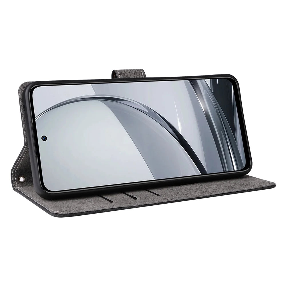 For ZTE nubia Focus Pro Wallet Case RFID Blocking PU Leather Cover Stand View - Black - 3