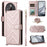 For ZTE nubia Focus Pro Wallet Case with Shoulder / Wrist Strap Leather Phone Cover Stand - Pink - 1