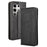 For itel S25 Ultra Leather Case Wallet Stand Retro Texture Phone Cover - Black - 1