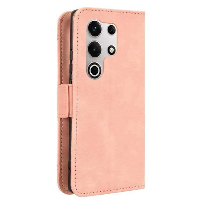 For itel S25 Ultra Leather Case Phone Wallet Cover with Multiple Card Slots - Pink - 7