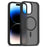 For iPhone 16 Pro Compatible with MagSafe TPU Frame Acrylic Back Phone Cover Skin Touch - Black - 1