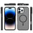 For iPhone 16 Pro Compatible with MagSafe TPU Frame Acrylic Back Phone Cover Skin Touch - Black - 6