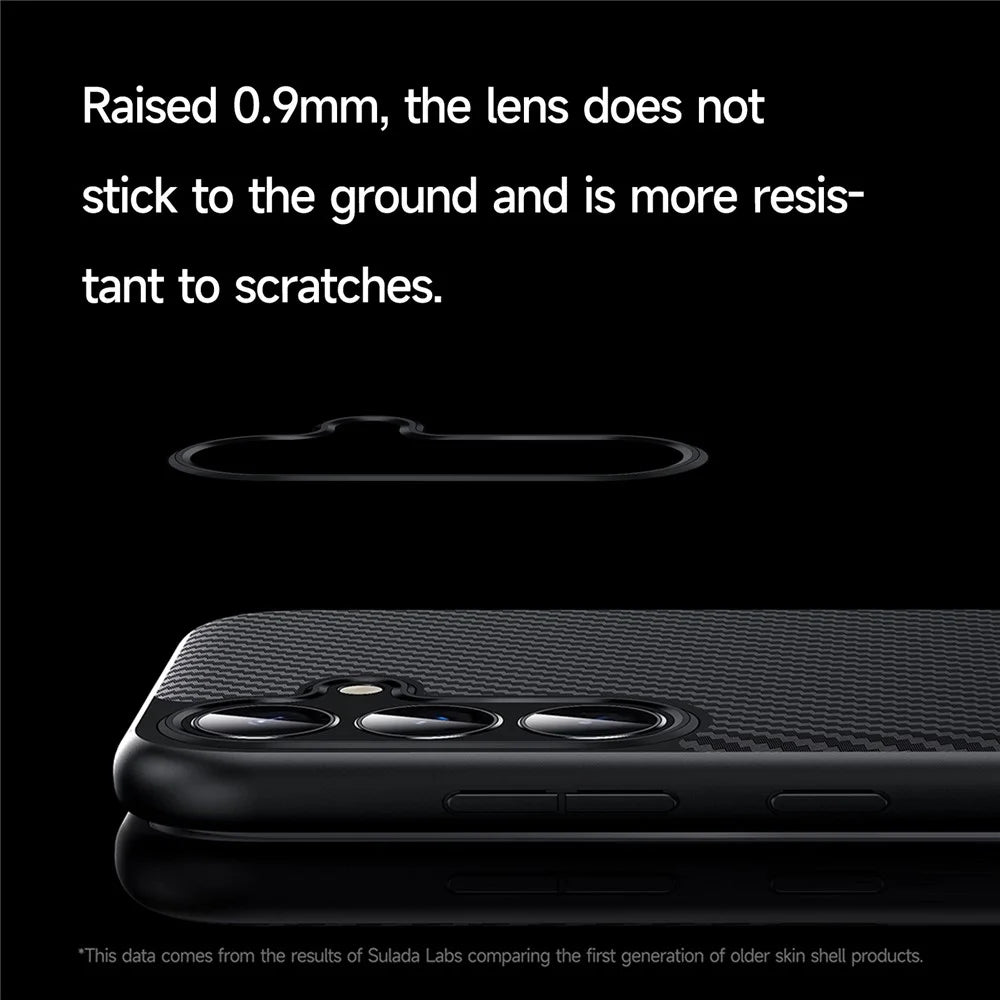SULADA For Samsung Galaxy S25+ Magnetic Case Metal Lens Frame PU+TPU Phone Cover - Black - 6