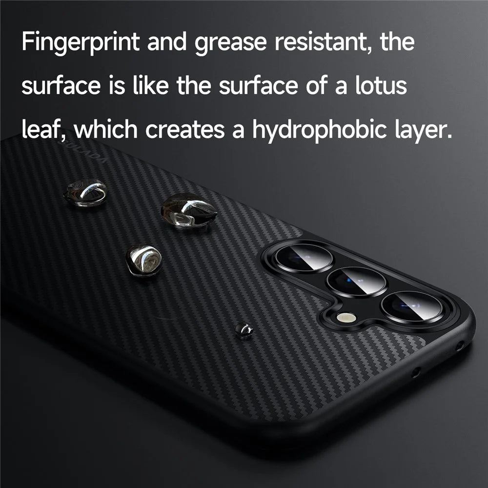 SULADA For Samsung Galaxy S25 Magnetic Case Metal Lens Frame PU+TPU Phone Cover  - Black - 5