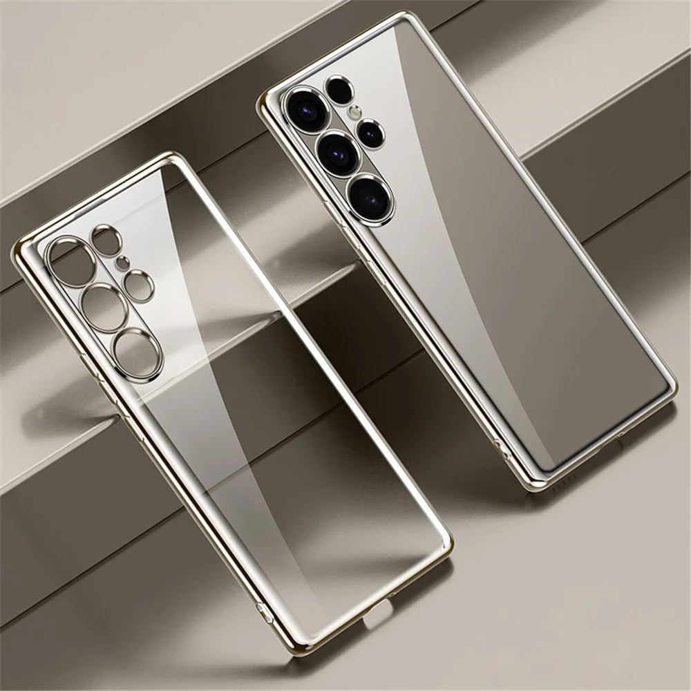 SULADA For Samsung Galaxy S25 Ultra Case Ultra Thin Electroplated TPU Clear Phone Cover - Silver - 1
