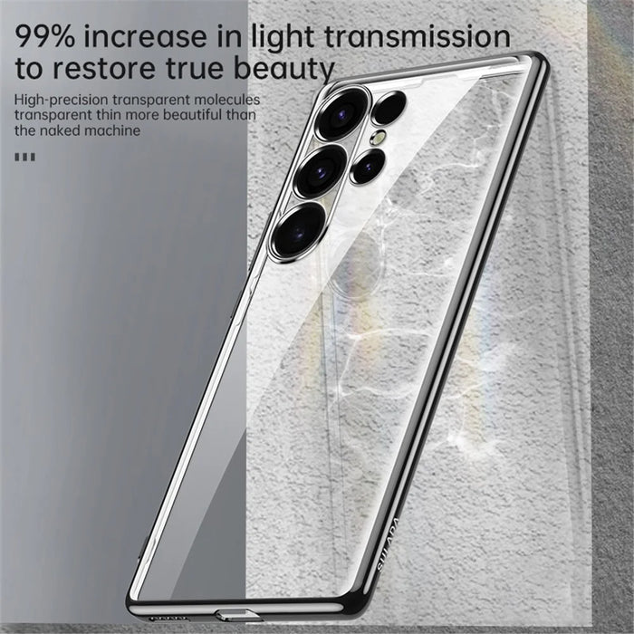 SULADA For Samsung Galaxy S25 Ultra Case Ultra Thin Electroplated TPU Clear Phone Cover - Silver - 4