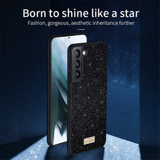 SULADA For Samsung Galaxy S25 Case PU Leather + PC + TPU Glitter Sequins Back Phone Cover - Red - 2