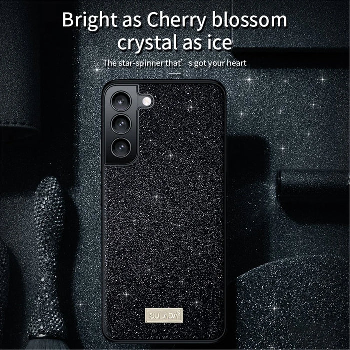 SULADA For Samsung Galaxy S25 Case PU Leather + PC + TPU Glitter Sequins Back Phone Cover - Red - 4