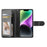 HANMAN Mill Series for iPhone 14 PU Leather Flip Folio Case Wallet Magnetic Closure Stand Shockproof Phone Cover - Black - 2