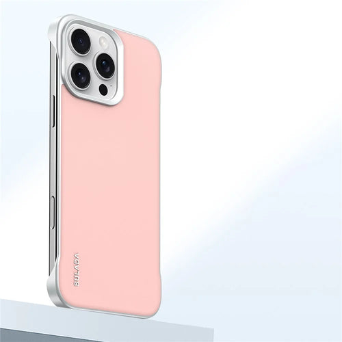 SULADA For iPhone 16 Pro Max Case Frameless PU + PC Back Phone Cover - Pink - 1