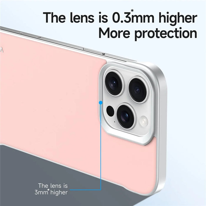 SULADA For iPhone 16 Pro Max Case Frameless PU + PC Back Phone Cover - Pink - 4