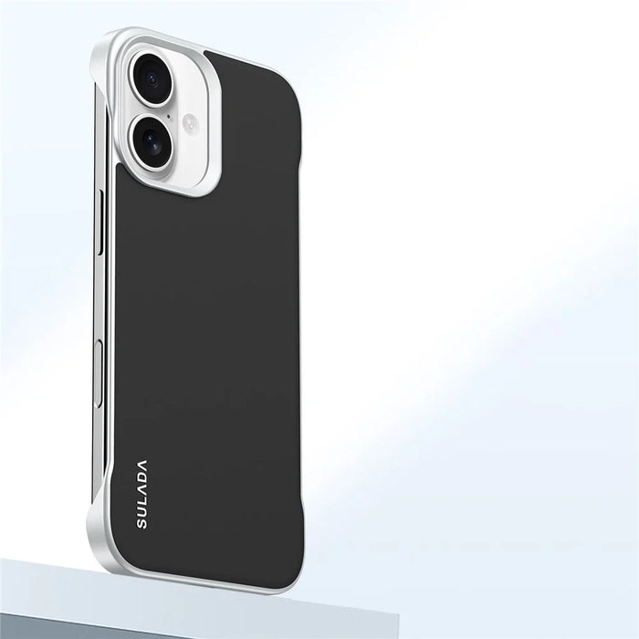 SULADA For iPhone 16 Plus Case Frameless PU + PC Back Phone Cover - Black - 1