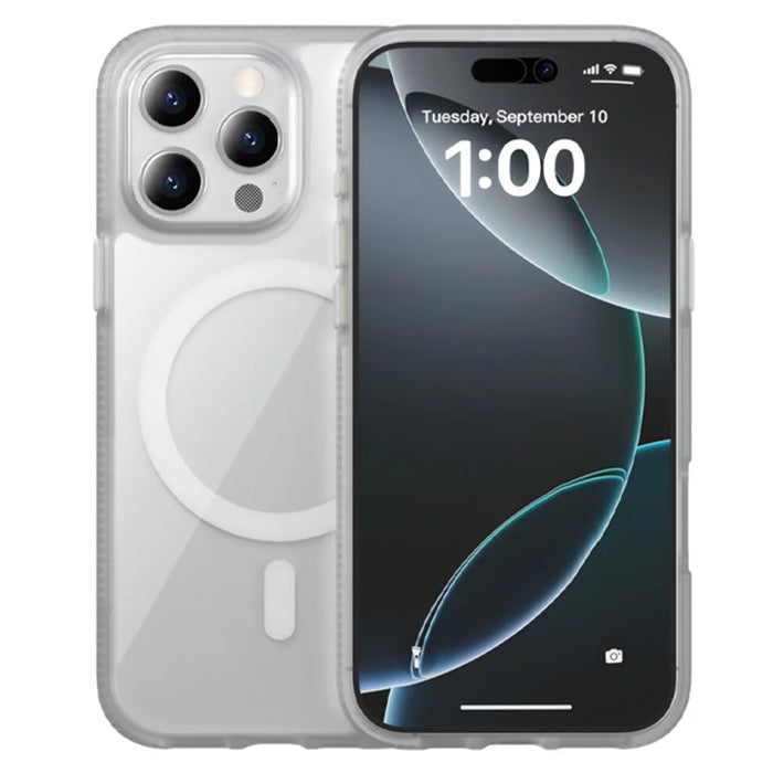 For iPhone 14 Pro Max Case Compatible with MagSafe PC + TPU + PE Shockproof Mobile Cover - White - 1