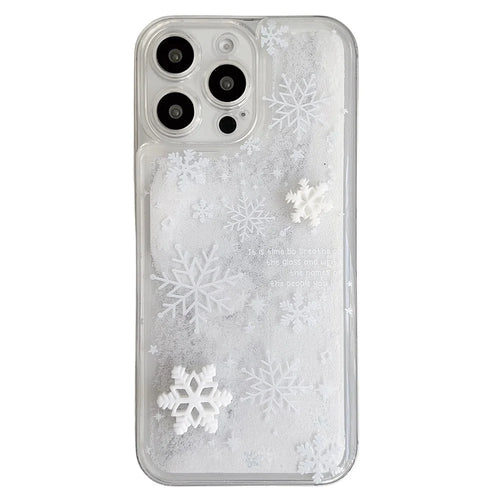 For iPhone 13 Pro Max Case Snowflake Style Liquid Quicksand TPU Protective Cover - Precise Lens Hole - 1