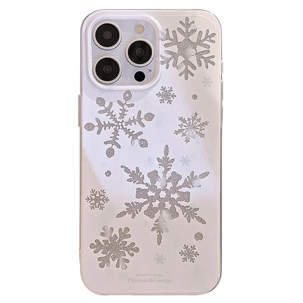 For iPhone 13 Pro Max Case Glitter Snowflake Pattern TPU Phone Cover - 1