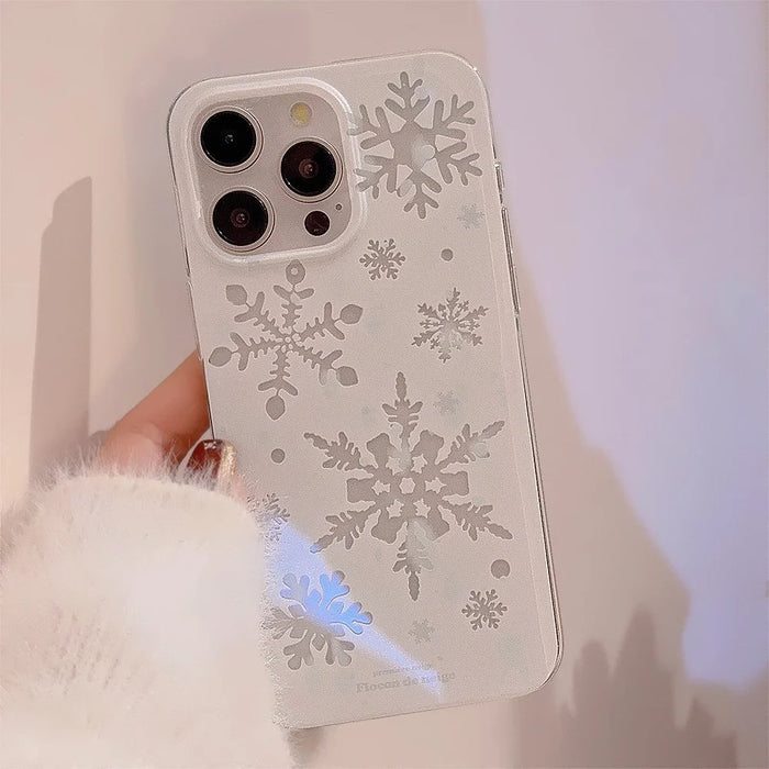 For iPhone 15 Pro Max Case Glitter Snowflake Pattern TPU Phone Cover - 7