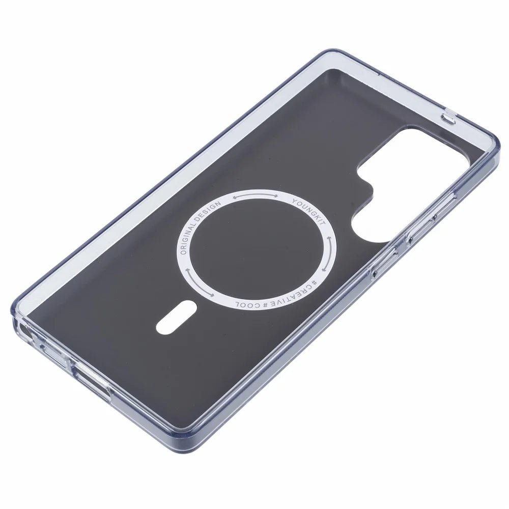 YOUNGKIT For Samsung Galaxy S25 Ultra Magnetic Case IMD Circuit Board PC TPU Phone Cover Matte Finish - Grey - 5