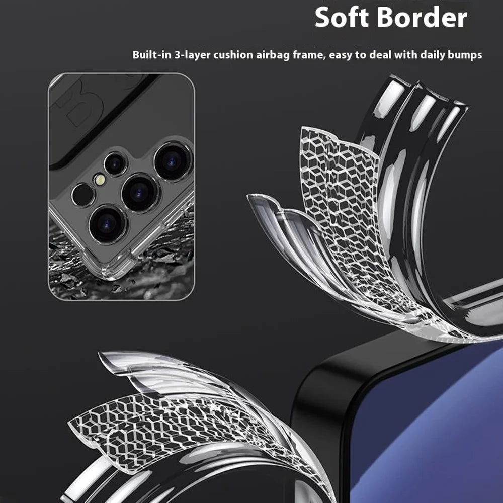 GKK 10873 For Samsung S25 Ultra Case Airbag Shockproof Phone Cover with Wrist Strap - Black - 3