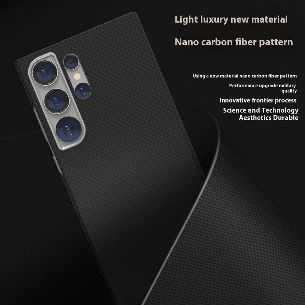 GKK For Samsung Galaxy S24 Ultra Magnetic Case Metal + PC Phone Back Cover Carbon Fiber Texture - Black - 5