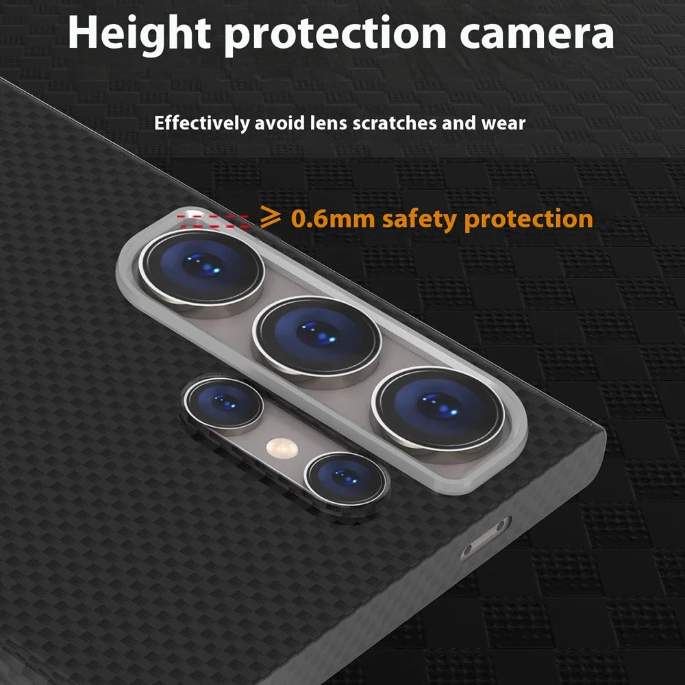 GKK For Samsung Galaxy S24 Ultra Magnetic Case Metal + PC Phone Back Cover Carbon Fiber Texture - Black - 7