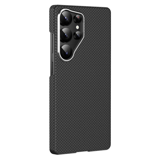 GKK For Samsung Galaxy S25 Ultra Magnetic Case Metal + PC Phone Back Cover Carbon Fiber Texture - Black - 1
