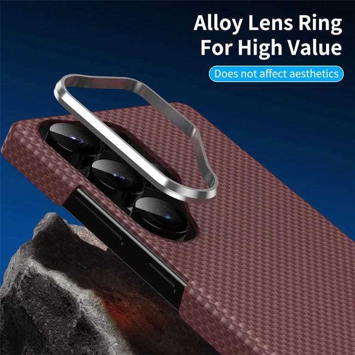GKK For Samsung Galaxy S25 Ultra Magnetic Case Metal + PC Phone Back Cover Carbon Fiber Texture - Black - 5