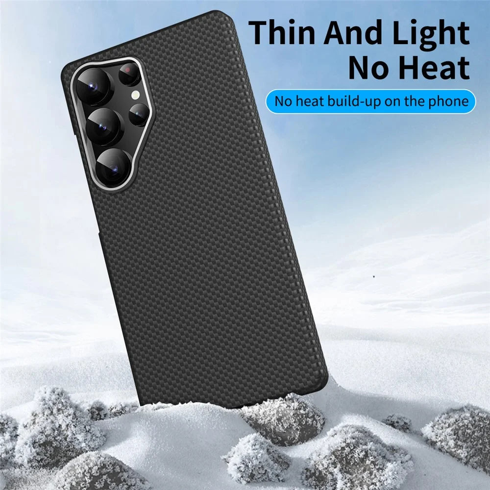GKK For Samsung Galaxy S25 Ultra Magnetic Case Metal + PC Phone Back Cover Carbon Fiber Texture - Black - 7