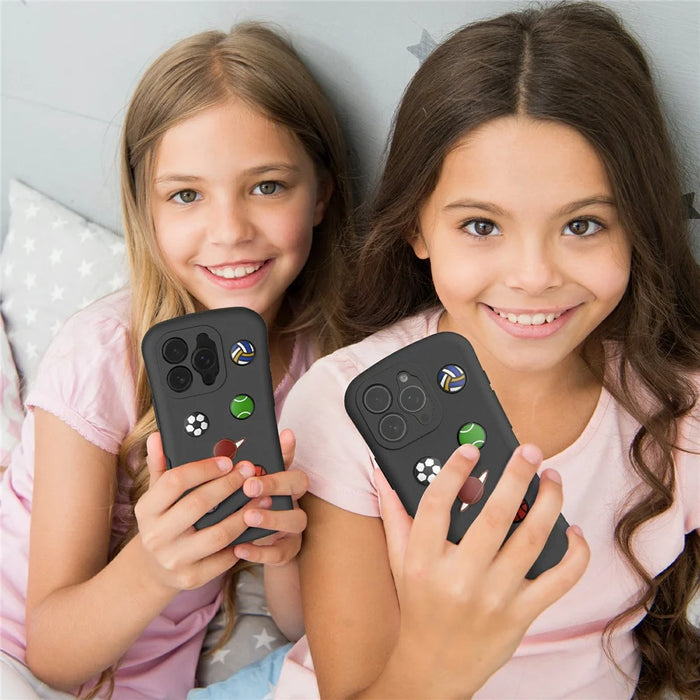 For iPhone 16 Pro Case Galaxy Series Pattern EVA Anti Drop Phone Cover - Black - 7