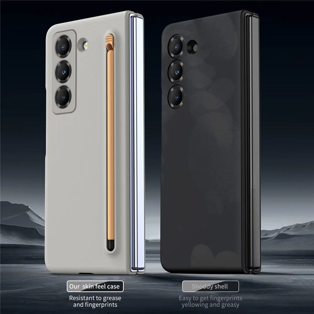 Phone Case with Stylus for Samsung Galaxy Z Fold Special Hard PC Back Cover - Light Grey - 5