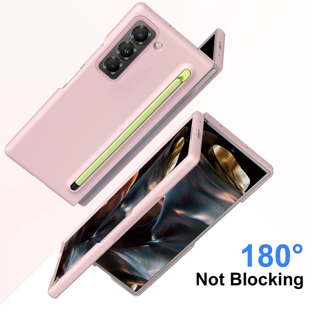 PC Phone Case for Samsung Galaxy Z Fold Special Mobile Cover with Stylus - Pink - 4