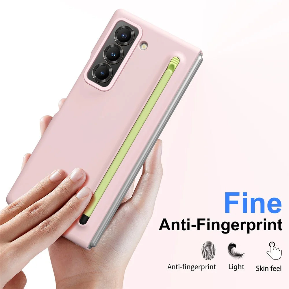 PC Phone Case for Samsung Galaxy Z Fold Special Mobile Cover with Stylus - Pink - 7