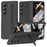 Kickstand Phone Case for Samsung Galaxy Z Fold Special PC Back Cover with Stylus and Tempered Glass Film - Black - 1