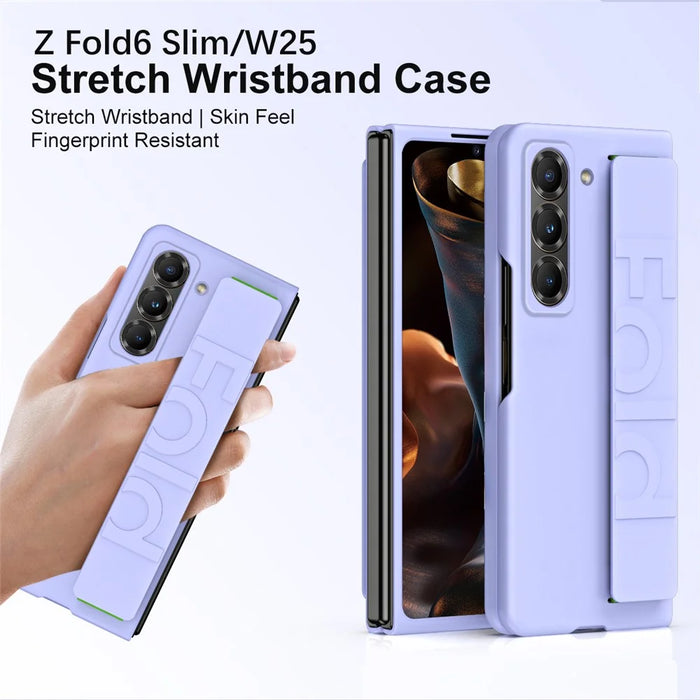 Wristband Phone Case for Samsung Galaxy Z Fold Special Rubberized Hard PC Mobile Cover - Purple - 2