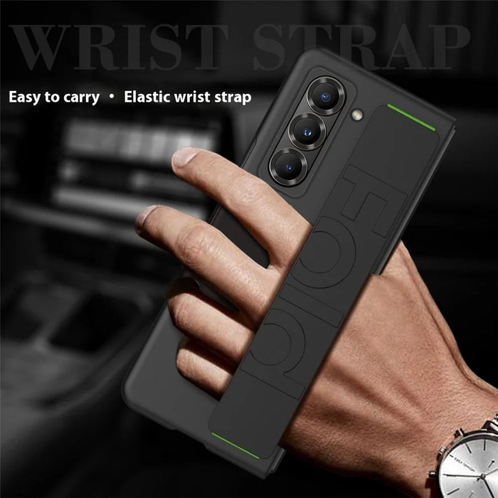 Wristband Phone Case for Samsung Galaxy Z Fold Special Rubberized Hard PC Mobile Cover - Purple - 7