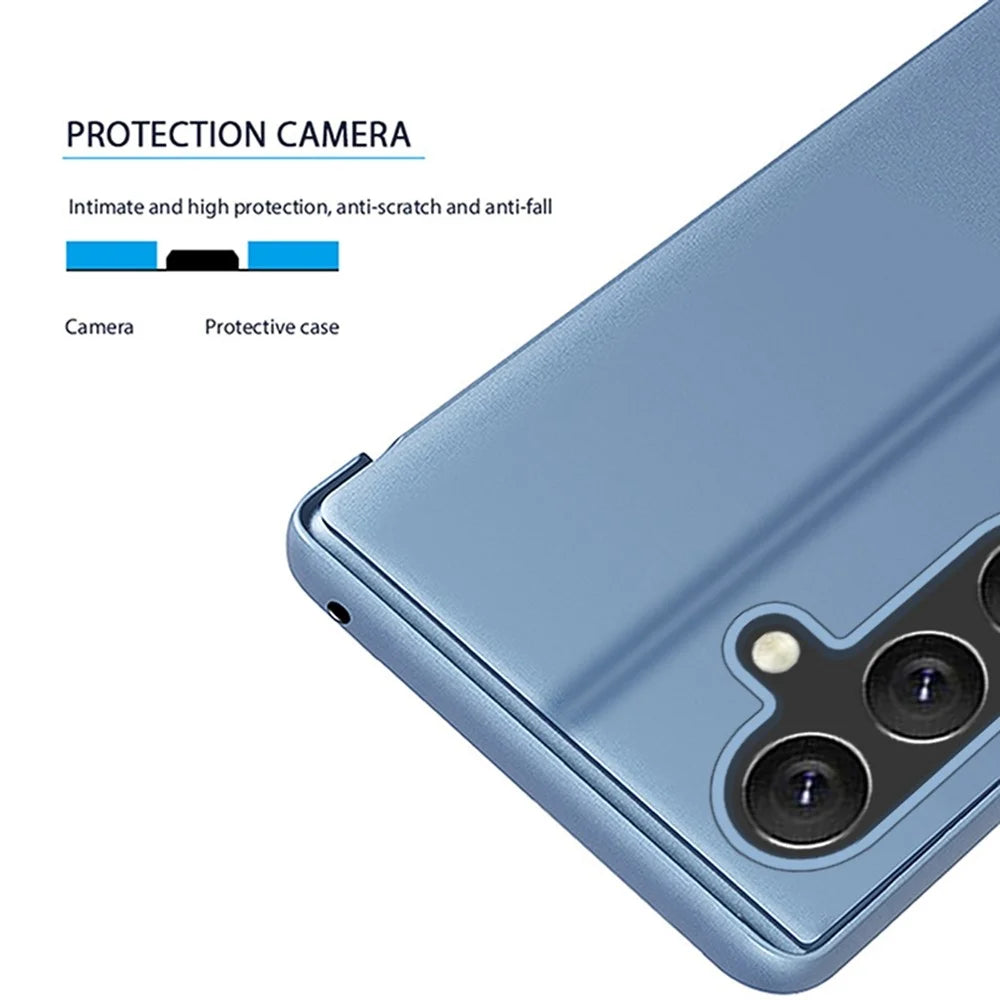For Samsung Galaxy A26 5G Flip Leather Cover with Stand Full Body Protective Phone Case - Blue - 6