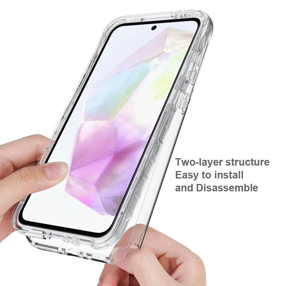 For Samsung Galaxy A56 5G / A36 5G Case TPU PC 2 in 1 Dropproof Clear Phone Cover - 3