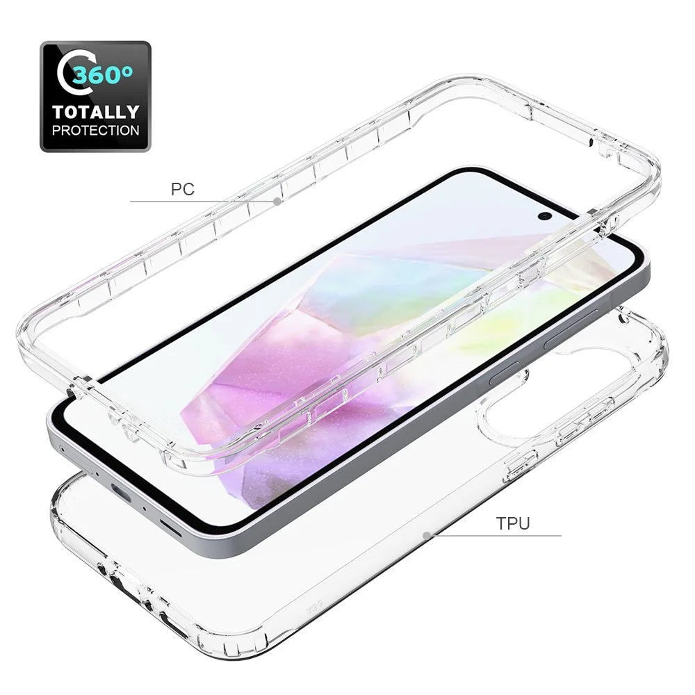 For Samsung Galaxy A56 5G / A36 5G Case TPU PC 2 in 1 Dropproof Clear Phone Cover - 4