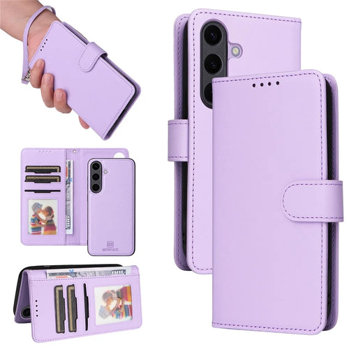 For Samsung Galaxy S25+ Magnetic Case BETOPNICE Detachable PU Leather Phone Cover with Strap - Purple - 1
