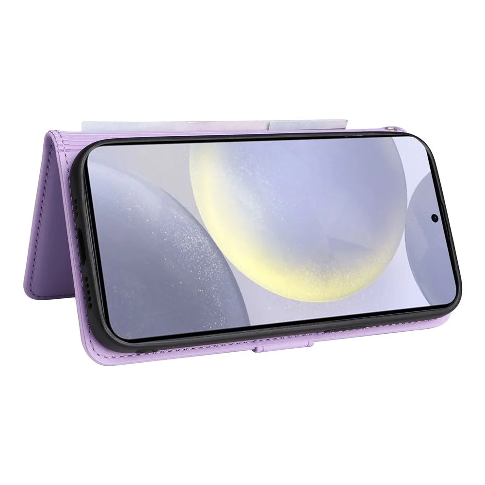 For Samsung Galaxy S25+ Magnetic Case BETOPNICE Detachable PU Leather Phone Cover with Strap - Purple - 4