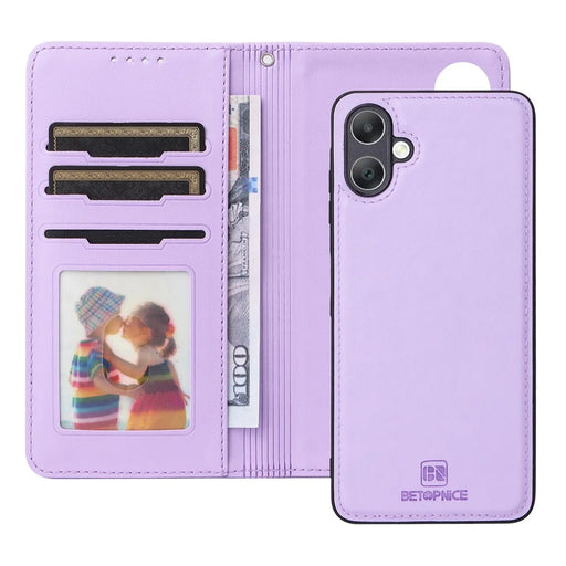 For Samsung Galaxy A06 4G Magnetic Case BETOPNICE Detachable PU Leather Phone Cover with Strap - Purple - 2