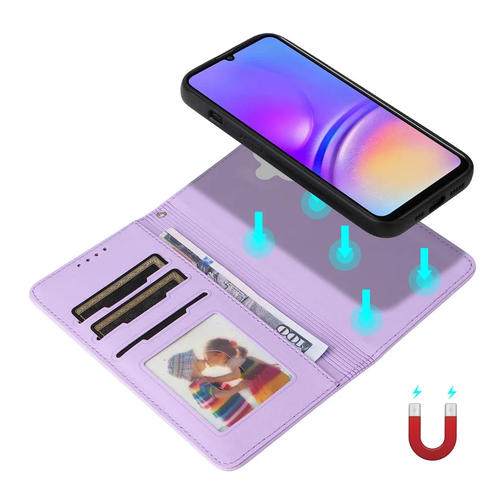 For Samsung Galaxy A06 4G Magnetic Case BETOPNICE Detachable PU Leather Phone Cover with Strap - Purple - 3