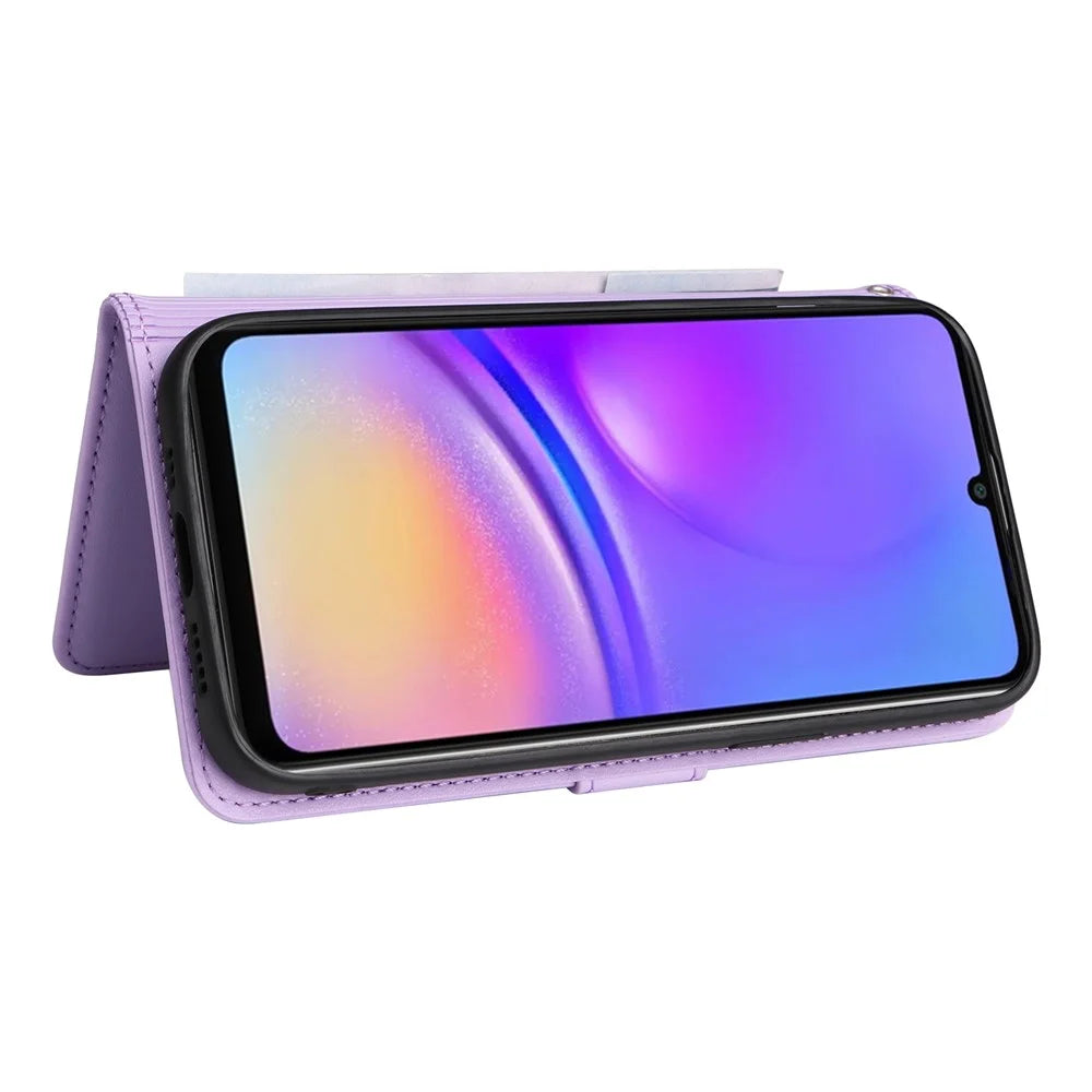 For Samsung Galaxy A06 4G Magnetic Case BETOPNICE Detachable PU Leather Phone Cover with Strap - Purple - 4