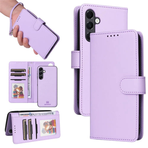 For Samsung Galaxy A16 4G / 5G Magnetic Case BETOPNICE Detachable PU Leather Phone Cover with Strap - Purple - 1