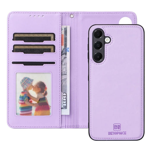 For Samsung Galaxy A16 4G / 5G Magnetic Case BETOPNICE Detachable PU Leather Phone Cover with Strap - Purple - 2