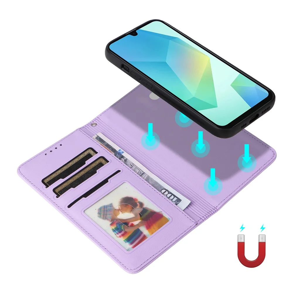 For Samsung Galaxy A16 4G / 5G Magnetic Case BETOPNICE Detachable PU Leather Phone Cover with Strap - Purple - 3