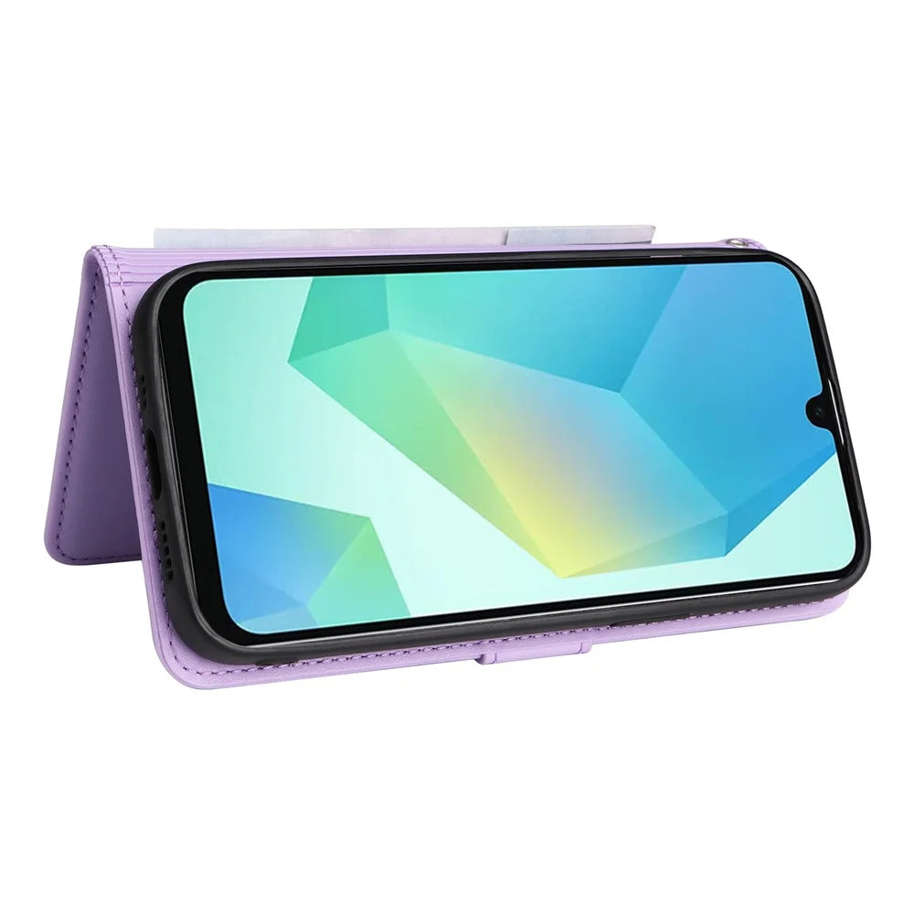 For Samsung Galaxy A16 4G / 5G Magnetic Case BETOPNICE Detachable PU Leather Phone Cover with Strap - Purple - 4