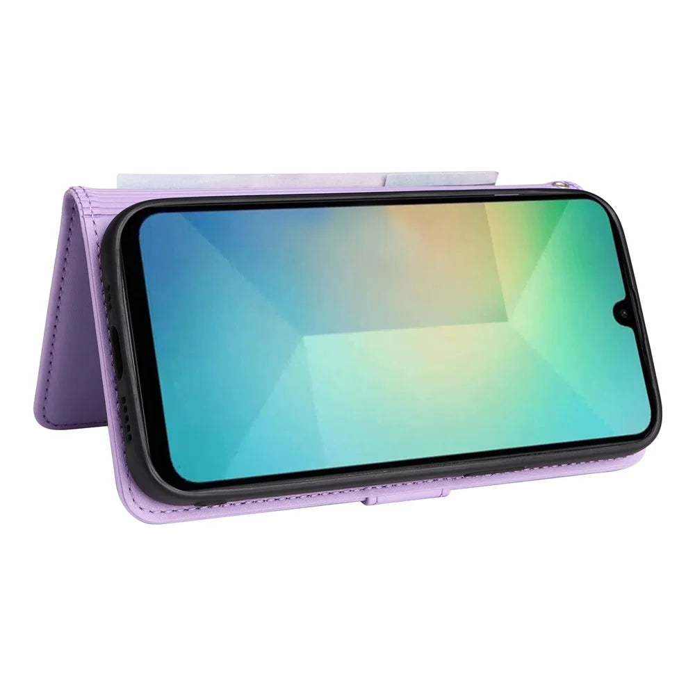 For Samsung Galaxy A26 5G Magnetic Case BETOPNICE Detachable PU Leather Phone Cover with Strap - Purple - 4
